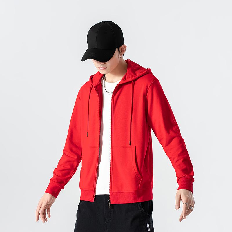 Men's 100% Cotton Hooded Zipper Cardigan Sweatshirt - 2025 Autumn/Winter Casual Loose Fit Jacket for Couples