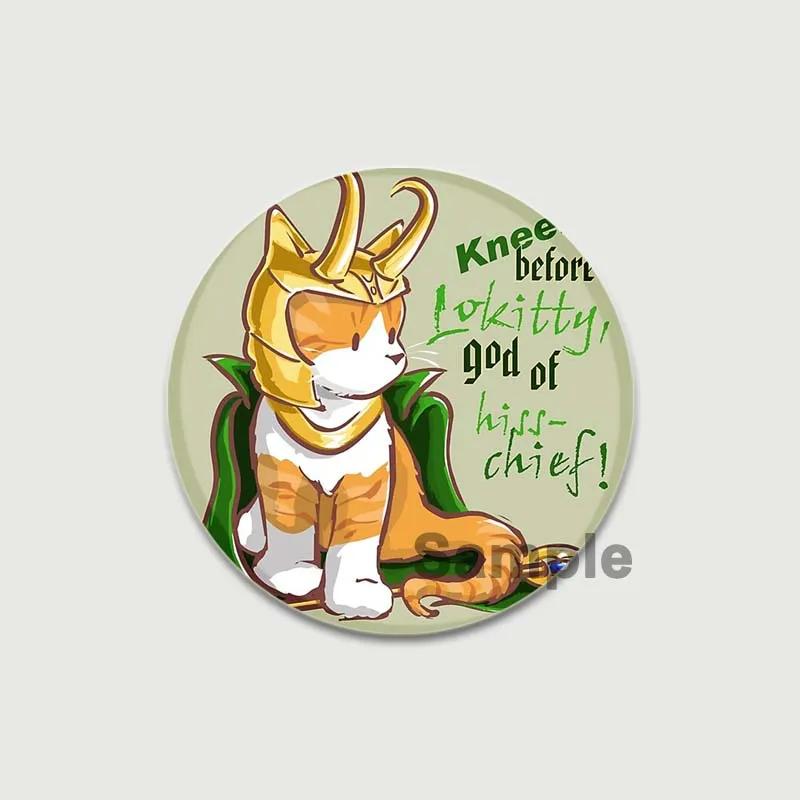 32/44/58mm Funny Brooch Pins for Backpack Clothes Round Tinplate Enamel Pin Custom Pig Love Snowman Wolf Art Badge Jewelry Gifts