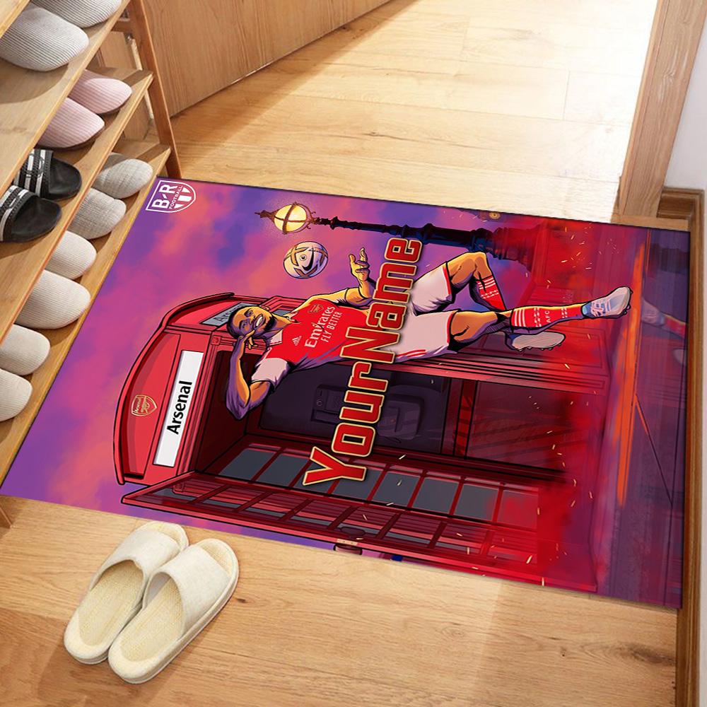 Arsenal Customize Text Floor Mat Suitable for Kitchen Foyer Dining Room Decorate room Anti-slip Rug Decorate Offices Perfect Gift for Friends & Family