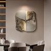 Light Luxury High-end Home Decor Wall Clock Abstract Three-dimensional Sandstone Living Room Decoration Clock Silent Clock