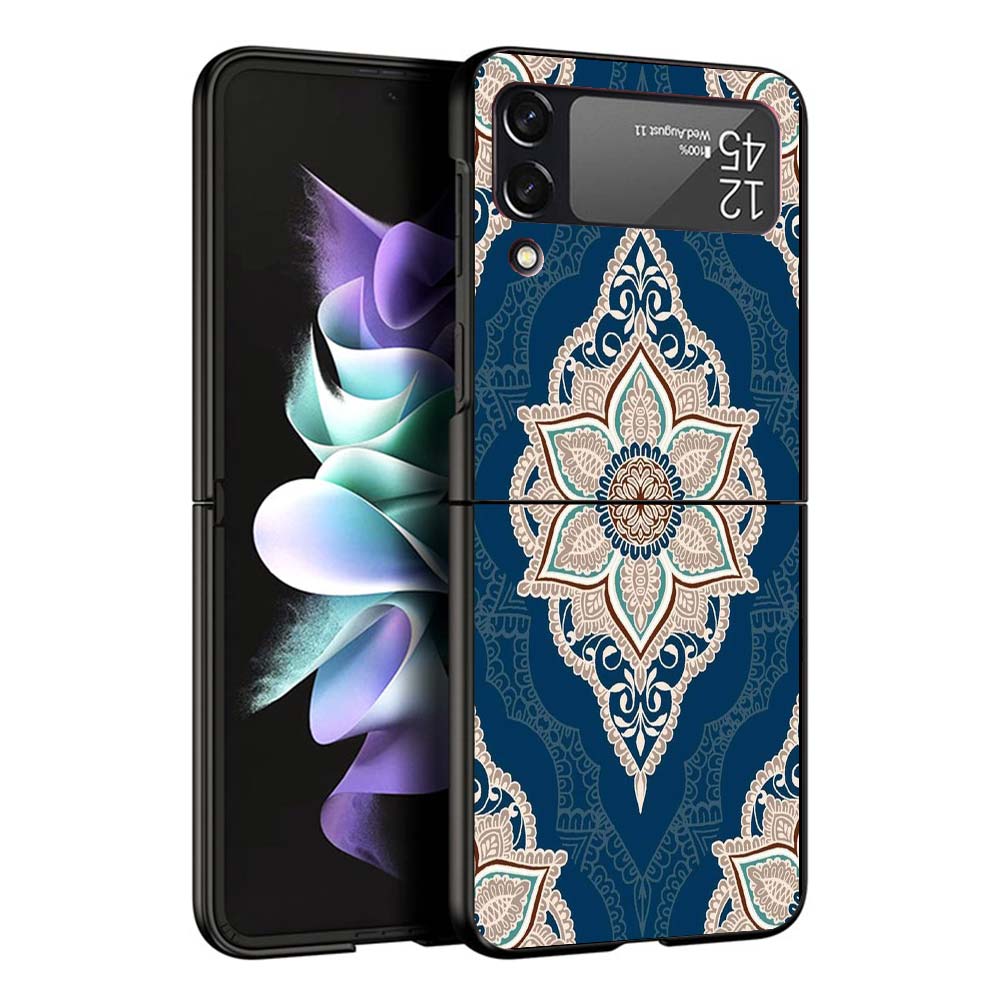 Totem Mandala Colorful Flower Phone Case For Samsung Galaxy Z Flip7 Flip6 5G Flip5 Flip4 Flip3 ZFlip 7 6 3 4 5 Shockproof Back C