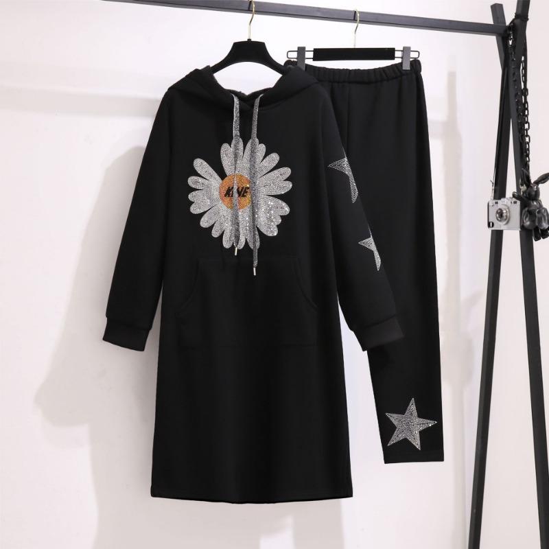 

Большие размеры женские новые термобелье с капюшоном колготки из двух частей костюм 6XL чёрный