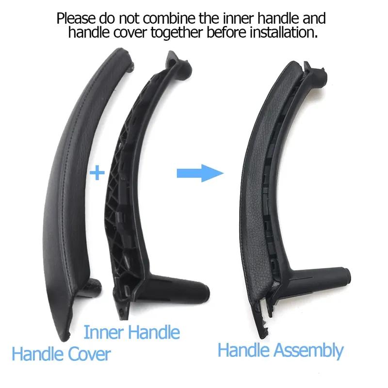 For BMW X5 X6 E70 E71 E72 2007-2013 Upgraded Car Left Right Passenger Door Pull Handle with Leather Cover Trim Replacement