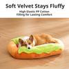 Hot Dog Pet Bed For Dachshund Cat Plush Removable Washable Pet Beds Soft Corduroy Non-Slip Bottom Pet Bed For Puppies Small Pets