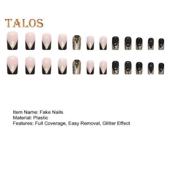 24 Uds uñas postizas efecto brillo herramienta de manicura DIY atractiva bailarina francesa puntas de uñas suministros de belleza