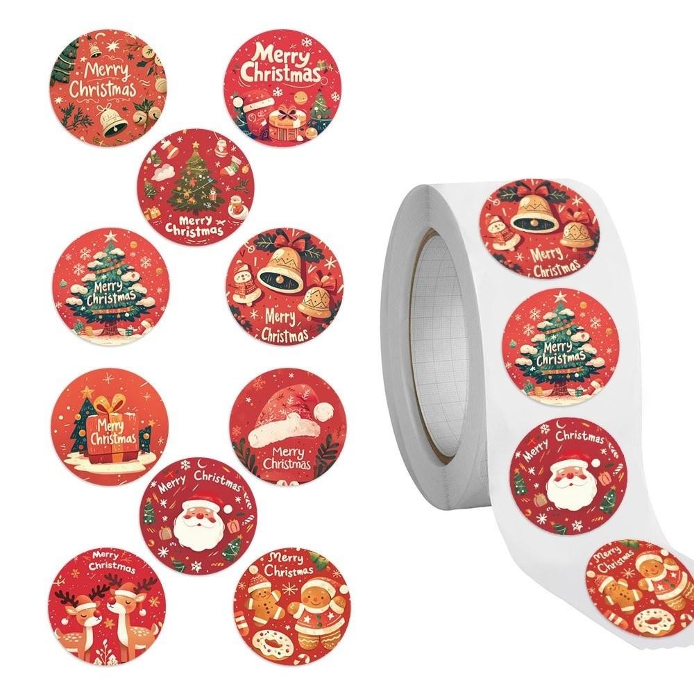 Christmas Envelope Stickers 500pcs Per Roll Decorative Stickers New Seal Stickers Gift Wrapping