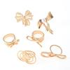 Fashion Light Luxury Three-dimensional Bow Ring Niche Geometric Hollow Stacked Knuckle Ring Cover Women