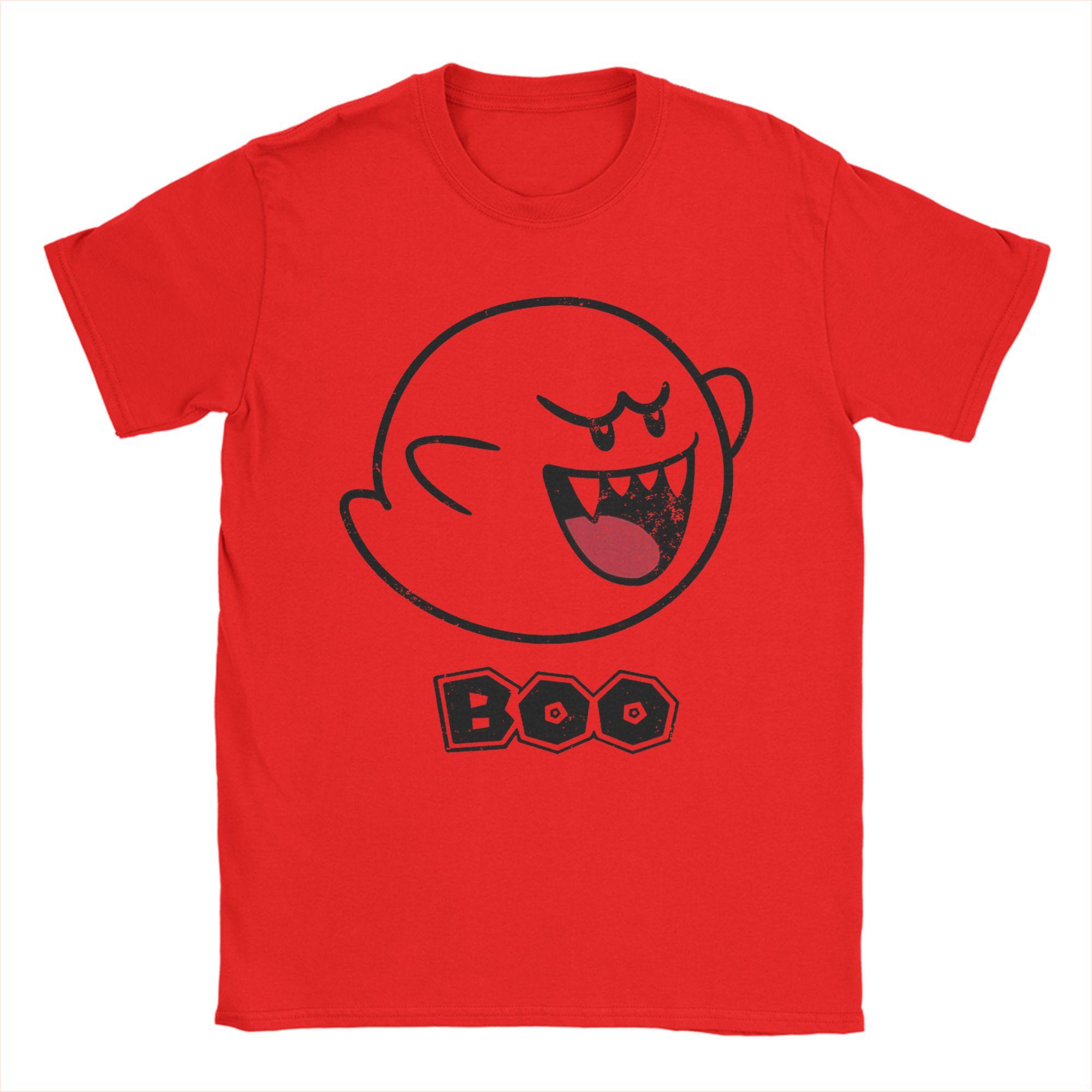 

Funny Boo Ghost Marios TShirts Men Round Collar Pure Cotton T Shirt Short Sleeve Tee Shirt Gift Idea Clothes M
