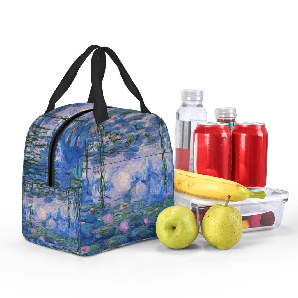 Claude Monet - Water Lilies Insulated Lunch Bag for Women Children Portable Food Boxes Thermal Lunch Box Tote