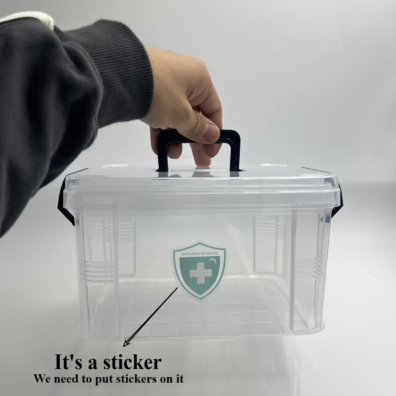 

Modern Waterproof PVC Medicine Storage Box, Double-Layer, Stackable, Flip Top Closure, Rectangle Shape