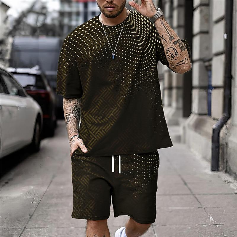 Men's Tees Sets Matching Sets Short Sleeve Short Pants Crew Neck Sport Designer Casual Outdoor Vacation Daily
