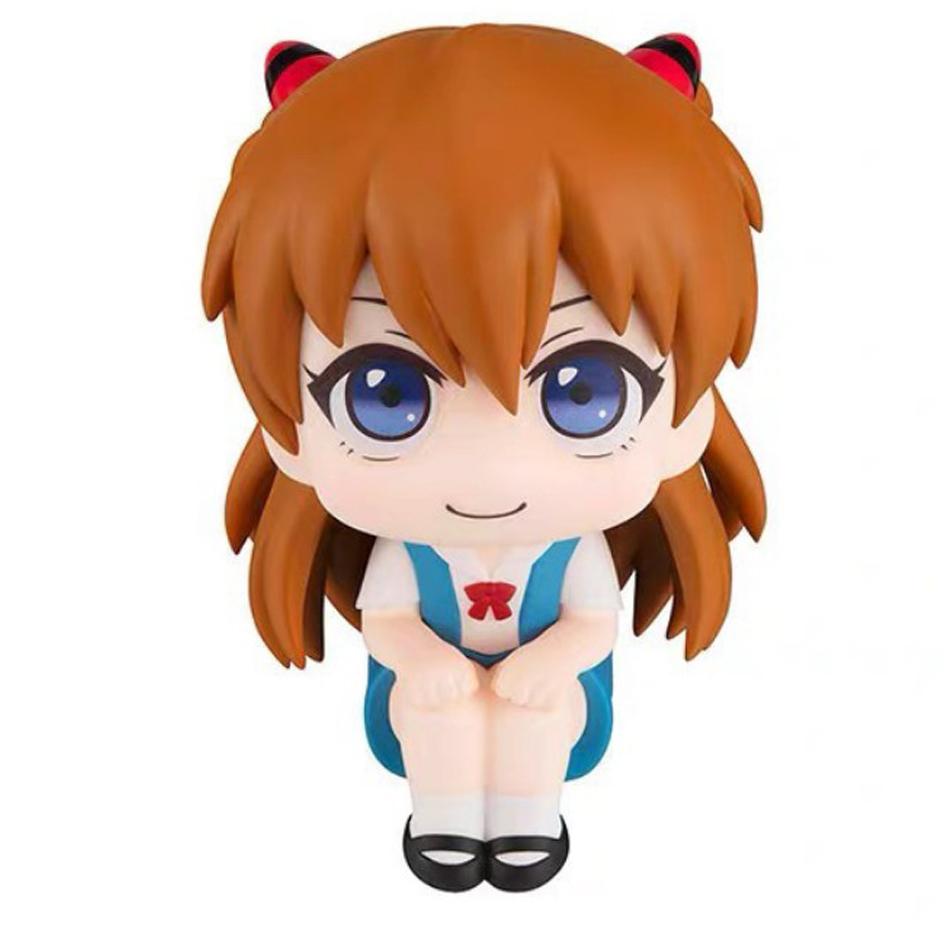 10CM Anime Evangelion Ayanami König Figur Souryuu Asuka Langley Aufschau Eva Sitzendes Modell Spielzeugpuppe Actionfigur PVC Ornament