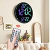 Intelligente WiFi Digitale Wanduhr RGB Phantomlicht Stille Kalenderuhr APP Fernbedienung Mode Dekoration für Wohnzimmer
