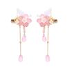 Sweet Pink Hair Clip Flower Tassel Chinese Style Barrette Styling Accessory Hair Accessories Hanfu Accessories