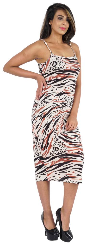 Inkmeso Womens Sexy Spaghetti Strap Dress Printed Bodycon Club Party Midi
