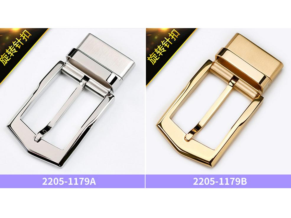 Men's Stainless Steel Double-Sided Rotating Pin Buckle for Perforated Belts