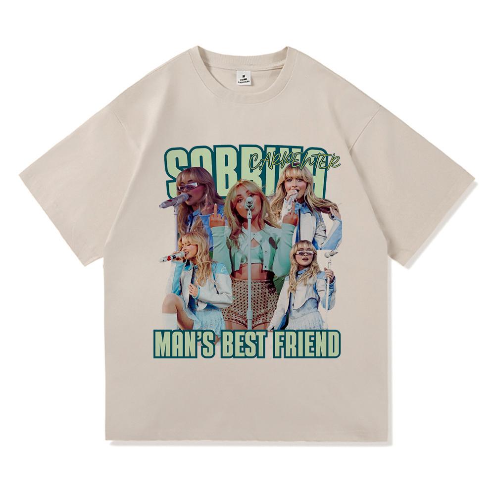 Sabrina Carpenter Man's Best Friend TShirt 2025 Album Men Women Clothing Harajuku Manchild High Quality Tops Cotton TShirts