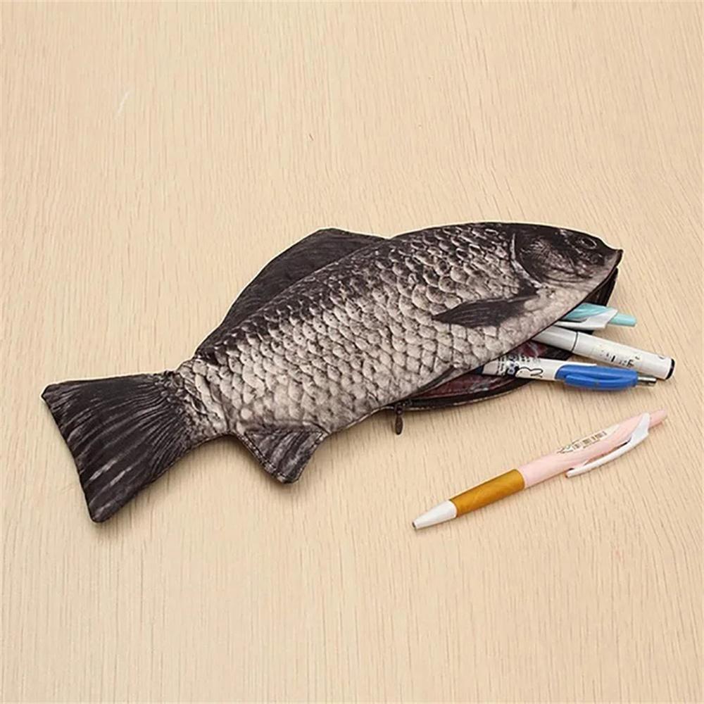 Pencil Case Fish Shaped Novelty Fish Pen Bag Fish Coin Purse Funny Pencil Case Gifts for Office Supply
