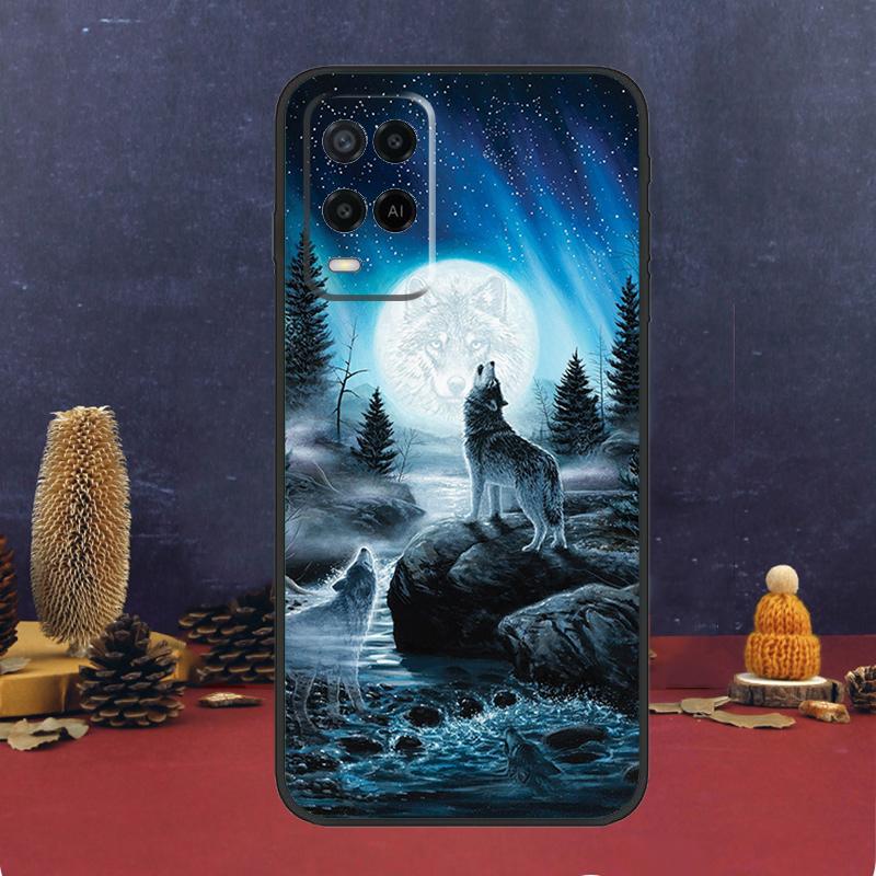 Animal Wolf Galaxy Case For Oppo A60 A80 A40 A6 A5 Pro A15 A16 A17 A57 A94 A74 A54 A76 A96 A18 A38 A58 A78 A98