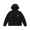 Couple Retro Stand-Up Collar Letter And Small Label Embroidered Zipper Down Warm Jacket