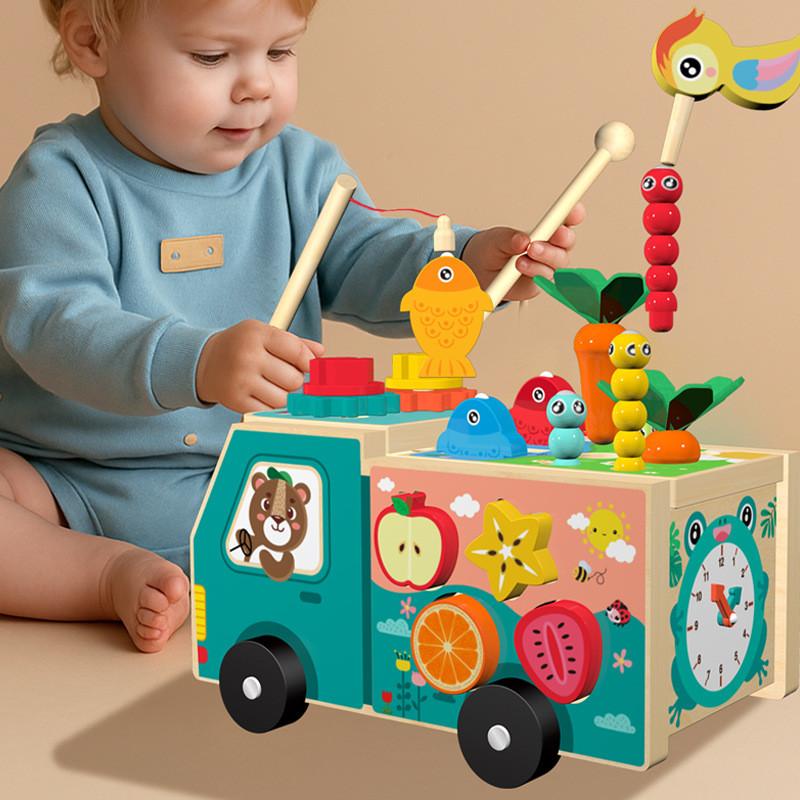 Car Wooden Farm Radish Shaped Matching Toys For Children Early Education Gift