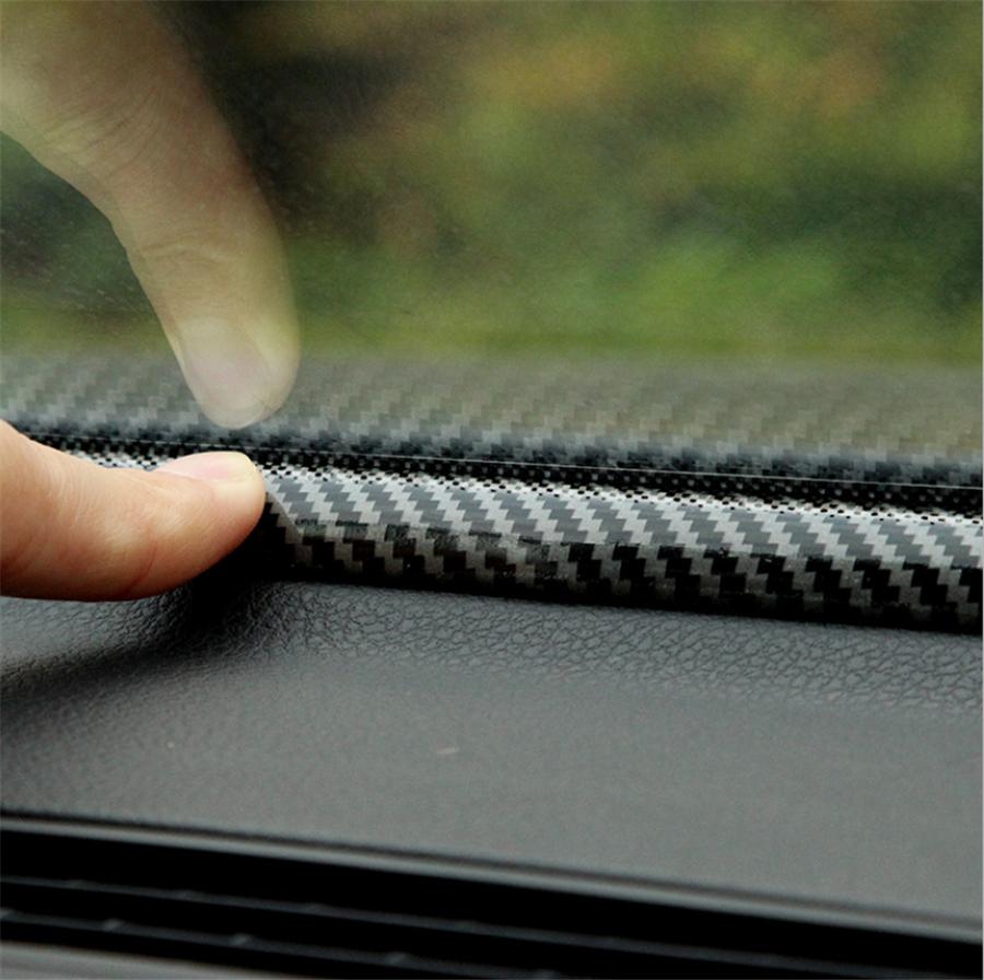 Car Dashboard Seal Strip - 1.6M Carbon Fiber Color - Noise Insulation Windshield Gap Rubber