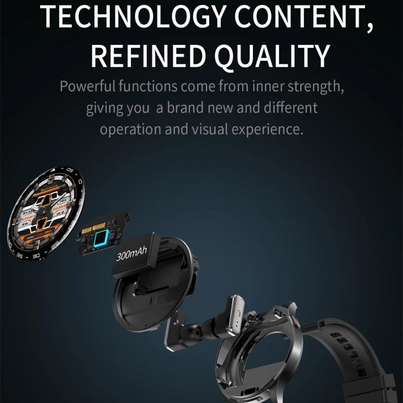 Smart Watch with Earbuds 1.39 Inch Fitness Watch 2 In 1 Calories Sleep Monitor Heart Rate Blood Pressure Monitor Bluetooth Watch