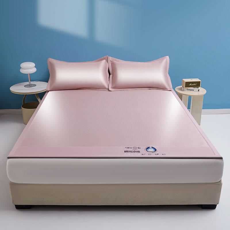 Summer Cooling Bed Pad Light Luxury Carbon Fibres Sleeping Cool Bed Mat Ice Silk Mats with Pillowcases Smooth Mattress Cover Set