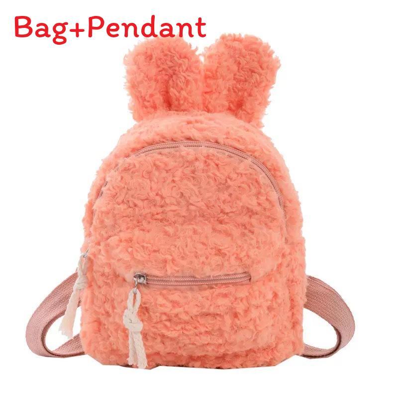 Kids Plush Bunny Ears Backpack With Breathable Lightweight Design For Kindergarten Girls