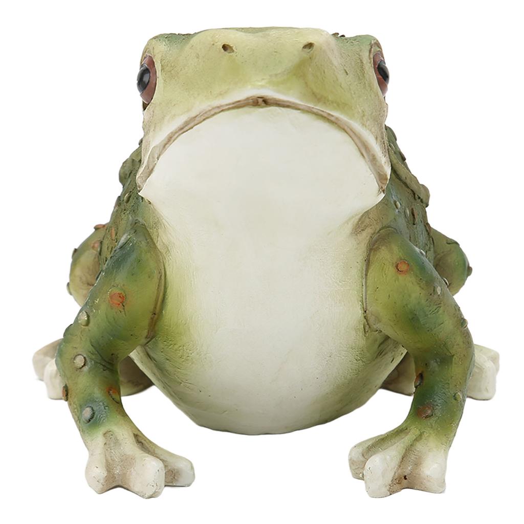 Frog Statue Hand Painted Lifelike Lovely Resin Frog Figure Garden Decor for Backyard Patio Garden