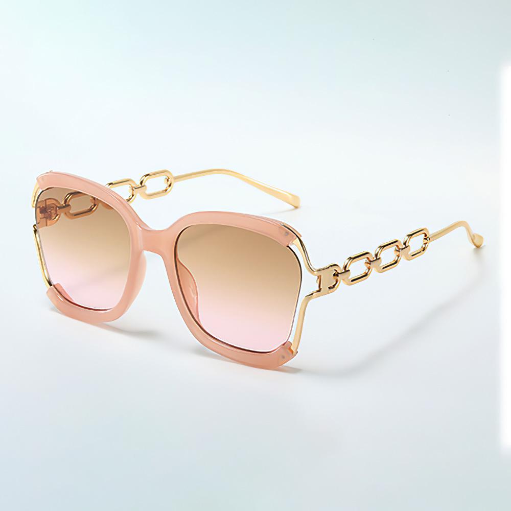 New Fashionable Sunglasses Women Gradient Lenses Golden Chain Decoration Unique Design Stylish Glasses for Women