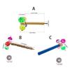 Wood Bird Perch Stand With Rotating Bells Balls Cage Exercise Toy For Conures Parrotlets Cage Entertainment Activity Toy