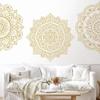 4 Pcs Gold Boho Mandala Wall Sticker PVC Wall Stickers Decor Half Mandala Wall Decal  Bedroom