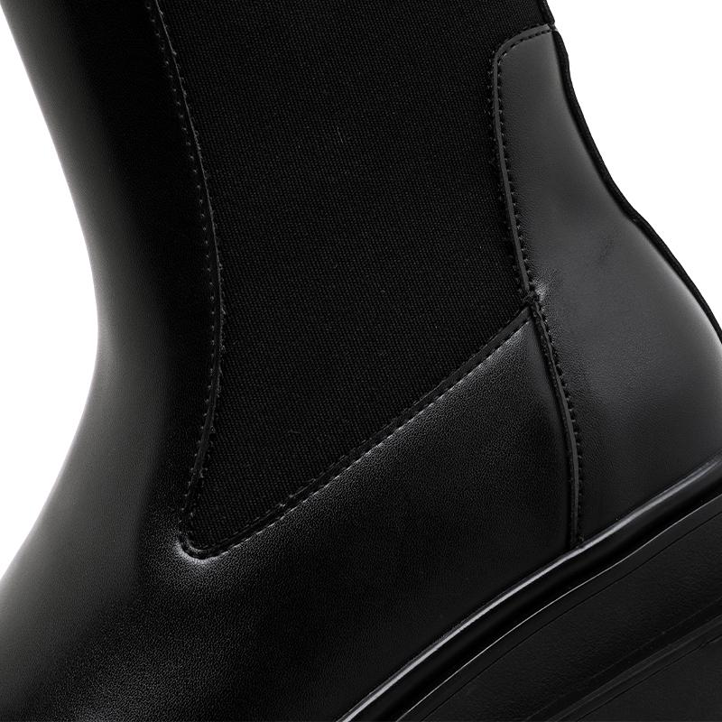 A/w New Classic British Street Style Calf Boots for Men's Black Hombre Daily Party Dress Hight Quality Height Increasing Shoes