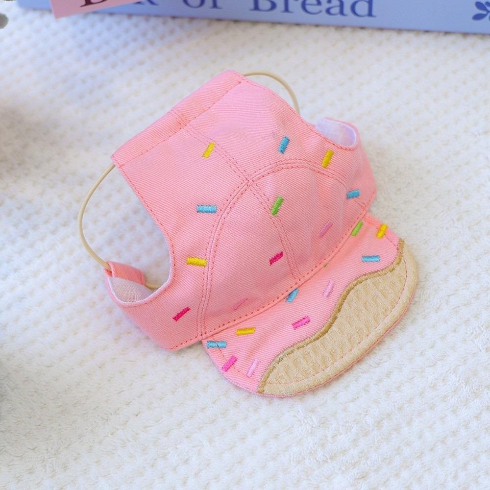 

Ice Cream Pattern Dog Fisherman Hat Sun Protection Dog Visor Hat Pet Sun Hat Dogs Cats M рожевий