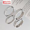 European & American Fashion Titanium Steel Couple Ring - Polished, Engraved, Non-Fading.