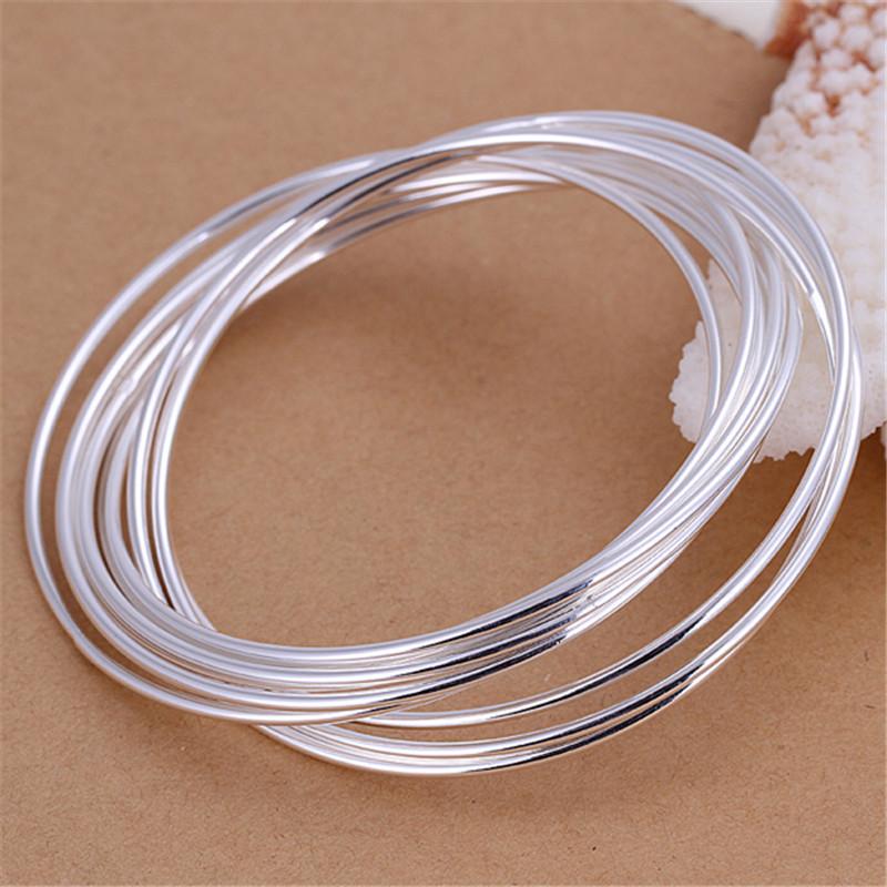 Jewelry Classic Silver Plated Ten Ring Bracelet 925 Silver Plated Jewelry Hand Jewelry Fashion