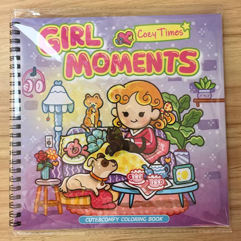 1 Stück Malbuch mit Cartoon-Motiven, Super heilendes und stressabbauendes Malbuch, Kunst-Erleuchtung und pädagogisches Kritzelbuch für Kinder