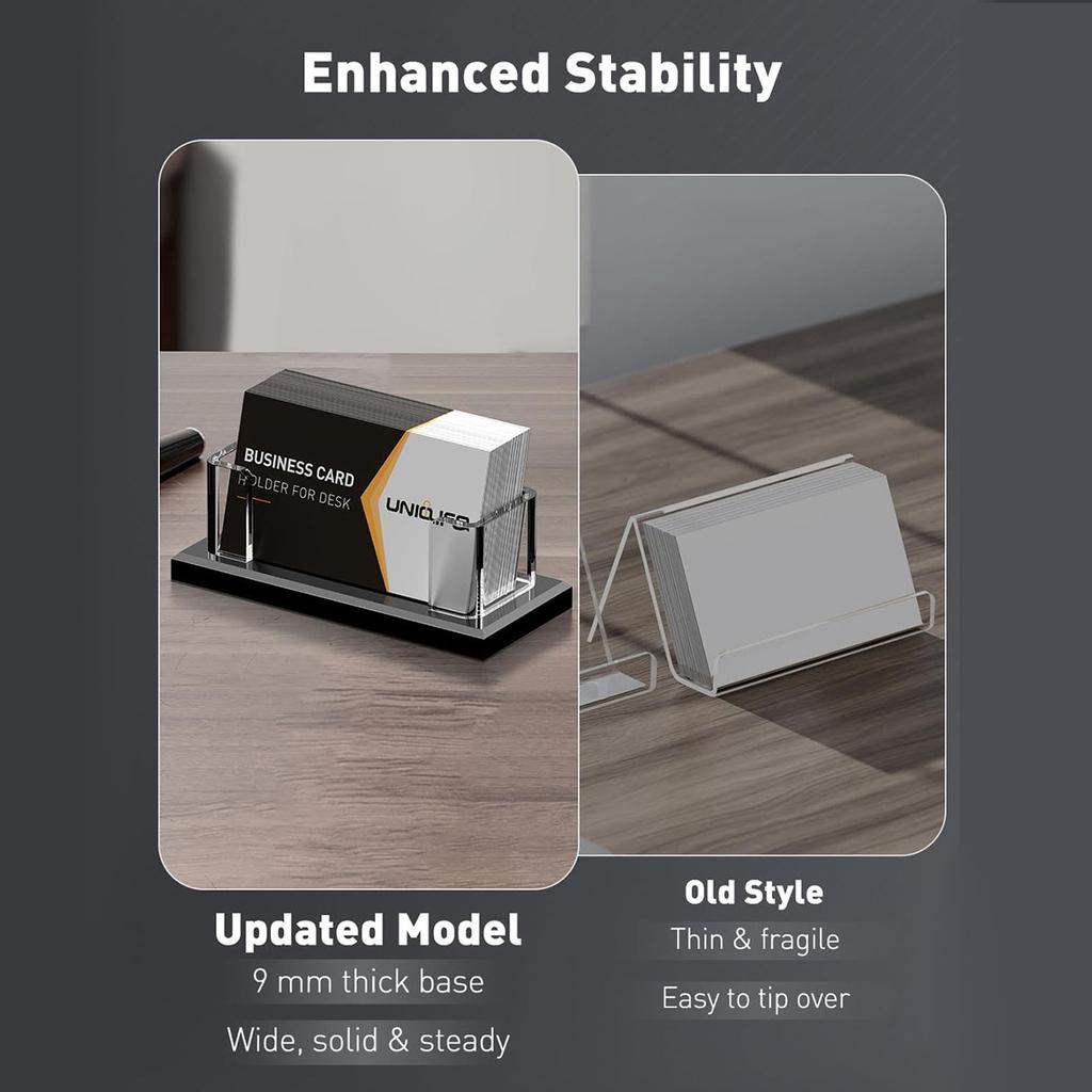 Acrylic Business Card Holder High Capacity Organizer Name Card Storage Stand For Office Meetings And Professional Use