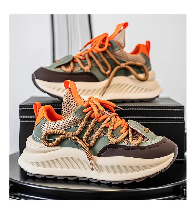 Men's Summer 2025 New Breathable Mesh Trendy Versatile High End Thick soled Wear resistant Men's Casual Dad Shoes