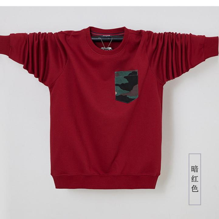 New relaxed large men's warm casual sports lapel lightweight soft wrinkle breathable cotton long-sleeved T-shirt