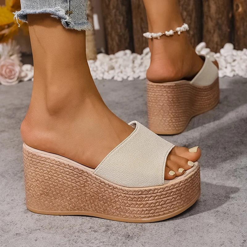 Fashion Women's Casual Platform Wedge Sandals Summer Open Toe Thick Bottom Slippers Woman Plus Size Fashion Chunky Sandalias Mujer 2025