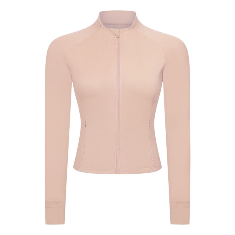 

Original Short Workout Clothes Outwear Women s Spring & Fall Breathable Quick-Drying Yoga Clothes Tops Slim Fit Running Sports Jacket Light apricot powder S/4