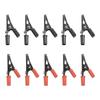 Set of 10 Insulated Electrical Crocodile Clips with 5 Amp Capacity and Screw Holes for Secure Wiring and Testing Applications