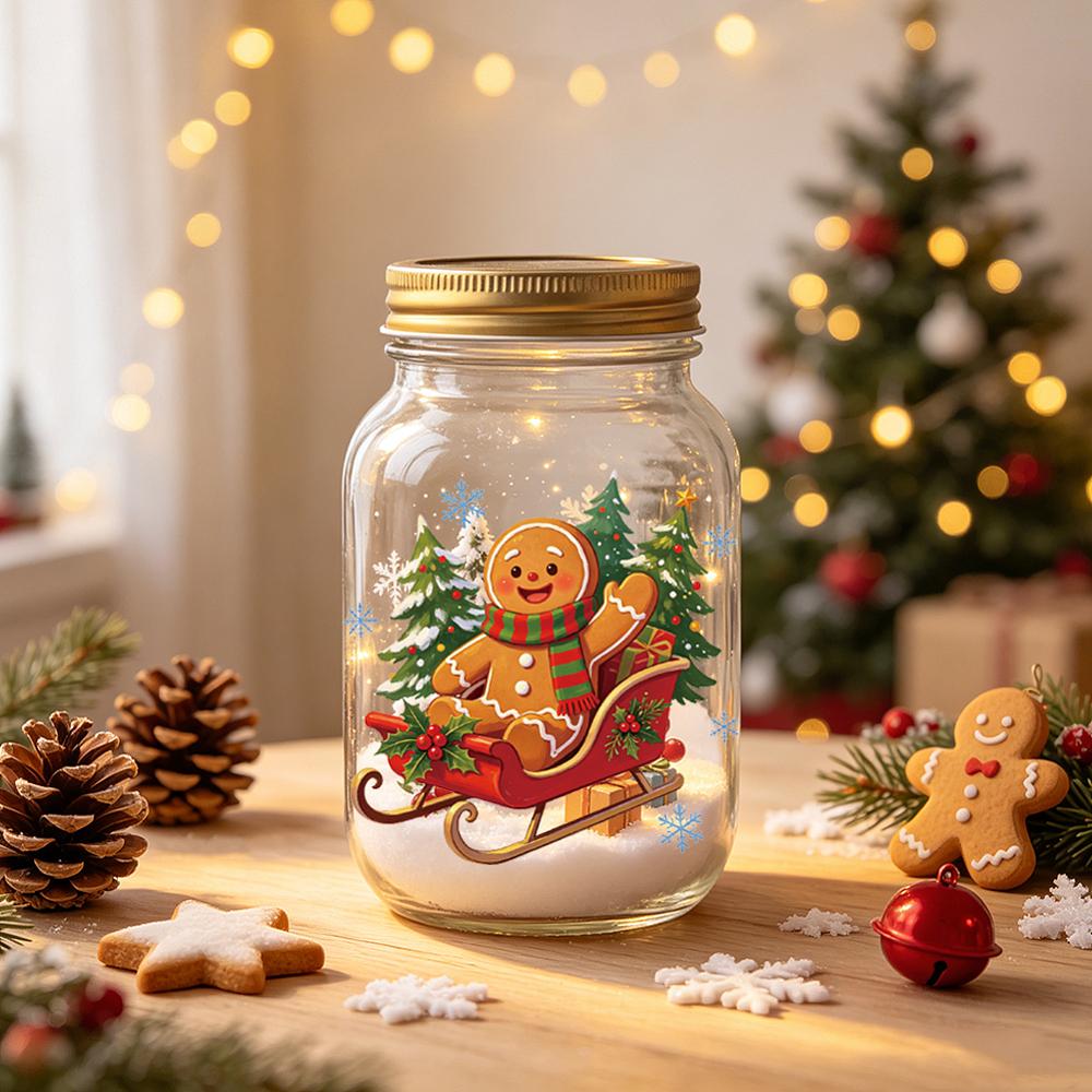 18Pcs Plastic Silhouette Paper for Lighting Decoration Paper Cut Light Box Gingerbread Man 100x90mm