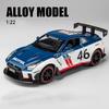 1/24 Scale Nissan GTR Diecast Car Model Toy, Pull Back Toy Vehicle with Sound and Light for Kids Toddler Boys Girls Gift Collection