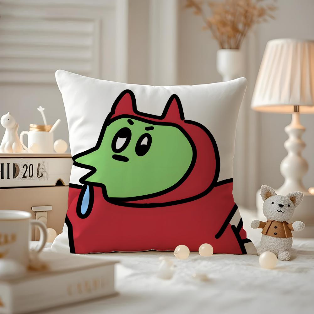 Weird Expression Doodle Cushion Cover Pattern Printed Pillowcase For Living Room Sofa Cushion Cover & Bedroom Decor
