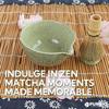 Japanese Matcha Bowl, Glazed Ceremonial Matcha Bowl with Whisk Holder for Matcha Powder/Matcha Tea/Japanese Matcha, 2 Color Options