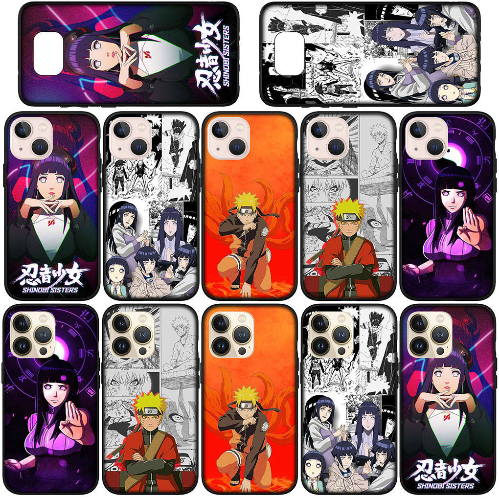 Pour Samsung Galaxy S24 S23 iPhone 16 15 14 Xiaomi Redmi Note 13 12 11 10 8 Plus 9 Pro Max X XR A06 Coque de téléphone Hinata Hyuga Naruto OPPO Huawei Cover