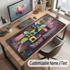 Abstract Geometric Theme Customized Mouse Pad Personalized Print Name Text Desk Mat For Home Office Table Decor
